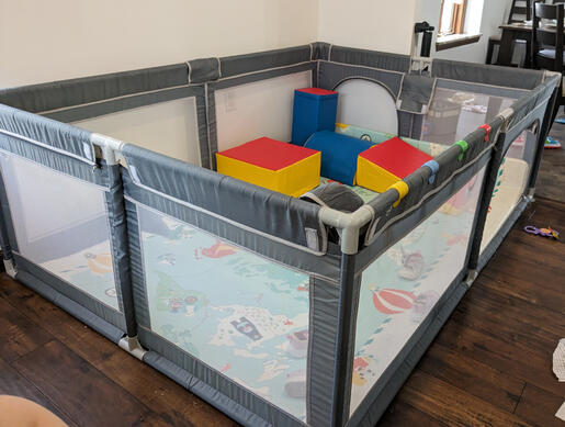 playpen a photo of my child's playpen, in use.