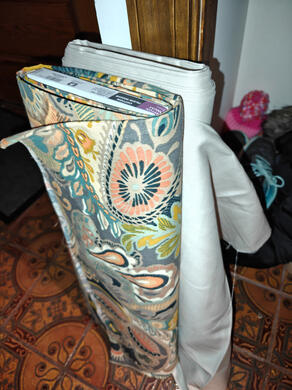 photo of the 17 yards of fabric I bought on April 4