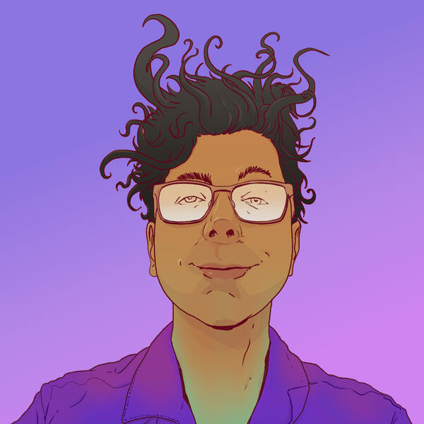 AJ Fidalgo a drawing of AJ Fidalgo's head and shoulders