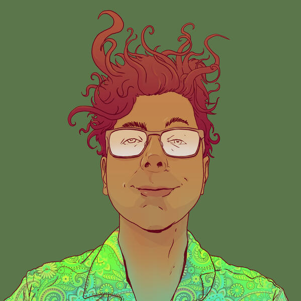 AJ Fidalgo a drawing of AJ Fidalgo's head and shoulders